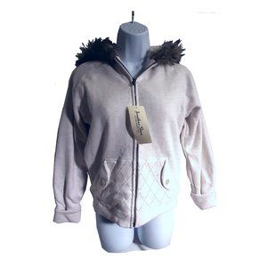 Jonathon Stone Girls Winter Jacket/Hoodie Faux Fur Size L 14/16